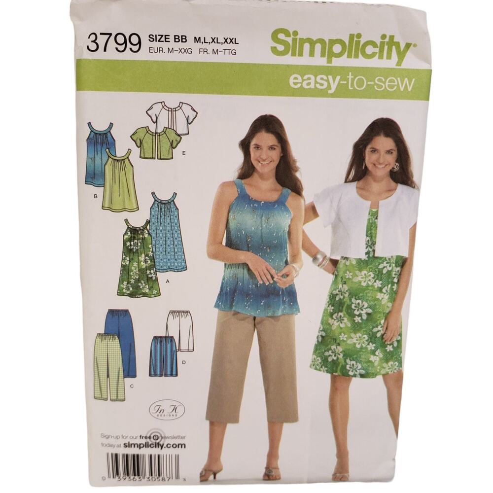 Simplicity Easy to Sew Womens Dresses Sewing Pattern Size M-XXL UNCUT 3799